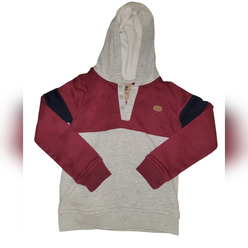 Lee Kids Burgundy and Light Gray Hoodie Size 7